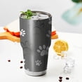 thumbnail image 3 of 30oz Grey Dog Paw Footprint Tumblers Stainless Steel Tumbler with Lid and Straw,Vacuum Insulated Double Wall Travel Tumbler Cups Mug with Cleaning Brush for Coffee,Tea, 3 of 7