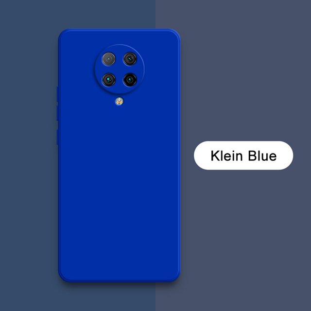 Original Square Liquid Silicone Case for Xiaomi POCO F2 Pro Camera Lens Protective Soft Phone Back Cover F2Pro Shockproof Armor Klein Blue POCO F2