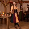thumbnail image 5 of Medieval Costume Women, Renaissance Costume Women, Cosplay Dress, Women's Medieval Renaissance Costume Cosplay Over Dress Halloween Vampire Bride Costumes Dress for Women, Yellow M, 5 of 7