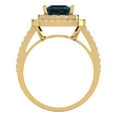 thumbnail image 4 of 2.07 ct Princess Cut Natural London Blue Topaz with Simulated Diamond Halo Accents 18K Yellow Gold Womens Engagement Ring, 4 of 6