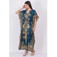 thumbnail image 5 of Women’s Polyester Long Kaftan Maxi Dress Kimono Sleeve Tunic Top One Size Cover Up Turquoise, 5 of 5