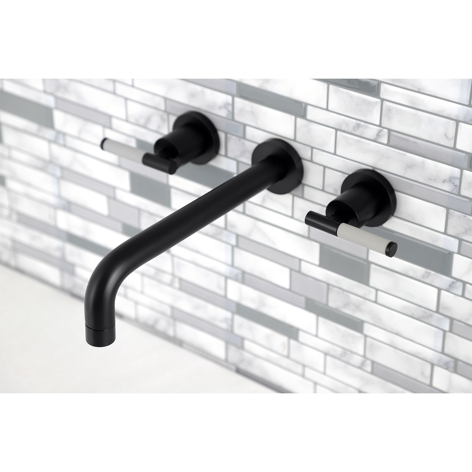 Kingston Brass KS8025CKL Kaiser Two-Handle 3-Hole Wall Mount Roman Tub Faucet in Oil Rubbed Bronze