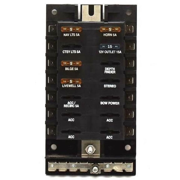 Crestliner Boat Fuse Block 2336995 | Fish Hawk 1650 30A Black 14 Position