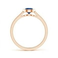 thumbnail image 2 of ANGARA Natural Classic Bezel-Set Round Blue Sapphire Solitaire Ring in 14K Rose Gold for Women (Size-5mm) | September Birthstone, Anniversary, Jewelry Gift for Women | Natural Blue Sapphire Ring, 2 of 9