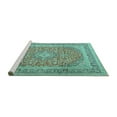 thumbnail image 2 of Ahgly Company Machine Washable Indoor Square Persian Turquoise Blue Traditional Area Rugs, 8' Square, 2 of 4