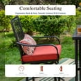 thumbnail image 3 of Sophia & William 2PCS Outdoor Patio Outdoor Swivel Bar Stools Metal Height Chairs with Red Cushions Furniture Set, 3 of 6