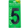 thumbnail image 6 of HY-KO 4" Black Plastic Modern Number 5, 6 of 8