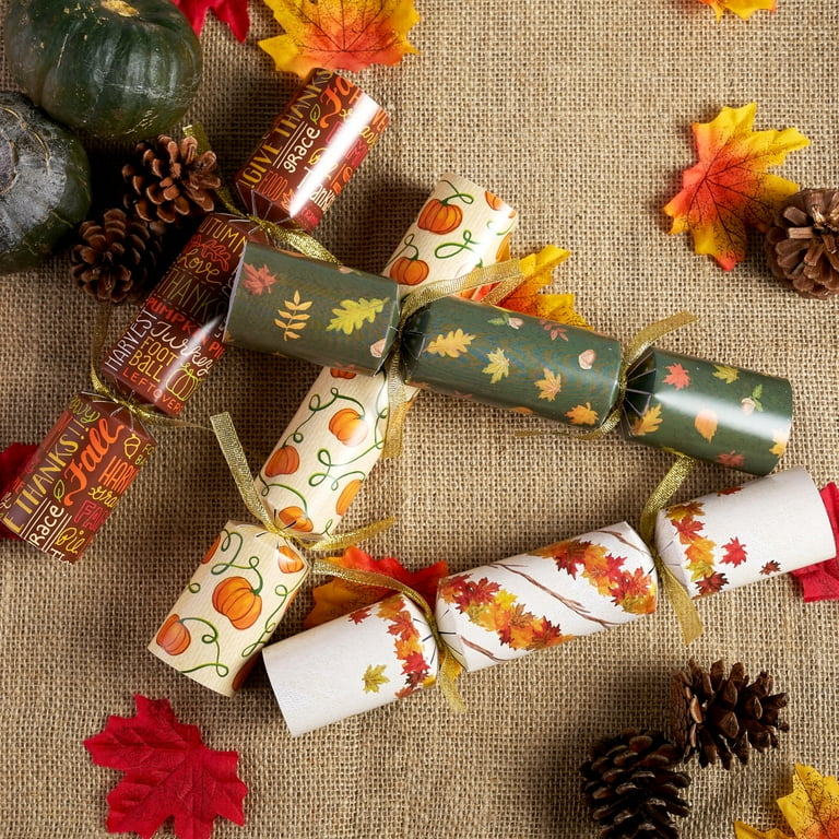 Joyfy 12 Pcs Thanksgiving Crackers Party Table Favor, No