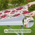 thumbnail image 6 of Pioneer Flower Floral Print Pattern Square Fitted Tablecloth with Elastic Edge,Square Table Cover,Washable Elastic Table Cover for Home Kitchen Party Decor 34"x34", 6 of 6