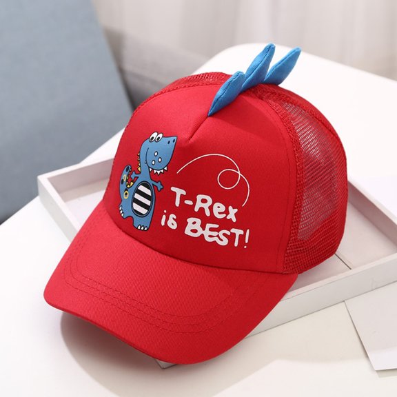 Babaley Kids Baseball Cap Dinosaur Embroidered Cap Stylish Cute Hollow Mesh Hat Casual Lightweight Leisure Head Cap