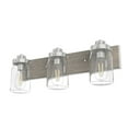 thumbnail image 2 of Hunter - Devon Park 3-light Brushed Nickel, Medium Size Vanity Light, Dimmable, Rustic Style, for Bedrooms, Dining, Living Rooms - 48020, 2 of 8