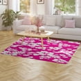 thumbnail image 4 of Red with White Hibiscus Hawaiian Flower Pattern Carpet Style Living Room Bedroom Soft Comfy Rug Modern 3d Entry Door Mats Household 63"x 79", 4 of 7