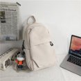 thumbnail image 1 of Mochila para estudiantes de secundaria de color sólido de moda para hombres y mujeres, bolso de mensajero informal de gran capacidad, bolso de pecho, 1 of 5