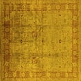 thumbnail image 1 of Ahgly Company Machine Washable Indoor Square Oriental Yellow Industrial Area Rugs, 4' Square, 1 of 4