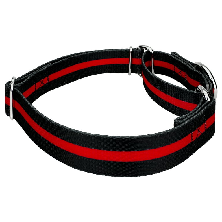 Country Brook Petz Thin Red Line Martingale Dog Collar and Leash Extra Large