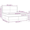thumbnail image 2 of vidaXL Box Spring Bed with Mattress&LED Dark Gray 76"x79.9" King Velvet, 2 of 6