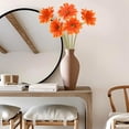 thumbnail image 4 of QZS Orange Artificial Gerbera Daisy,9.8x3.9In Durable Fake Daisy Decor for Table Centerpieces,14Pcs Realistic Flower Decor for Vase,Table Centerpiece, 4 of 6