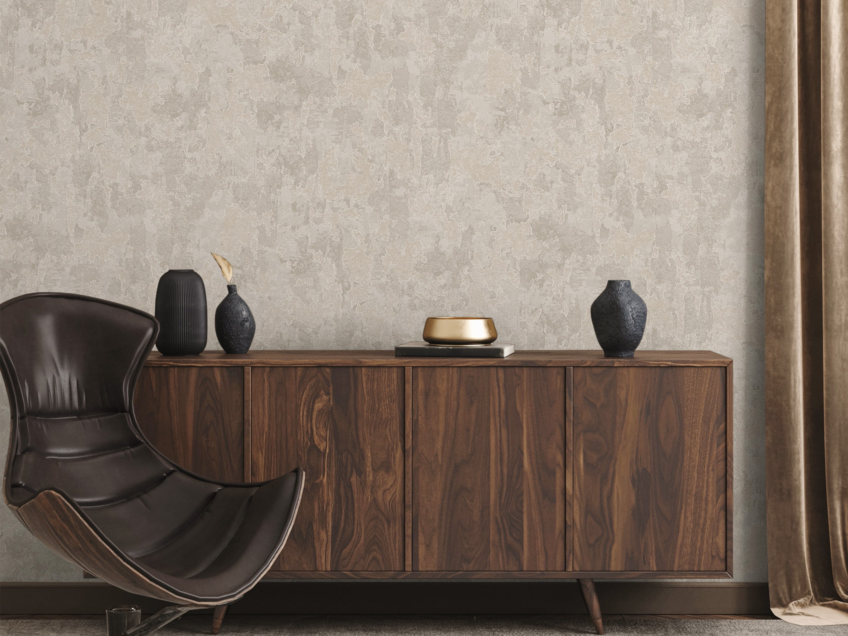 Silver Embossed Wallpaper, Texture Wallcovering, Decorative Roll, 41.7”W X 393”H 113.8 sq ft