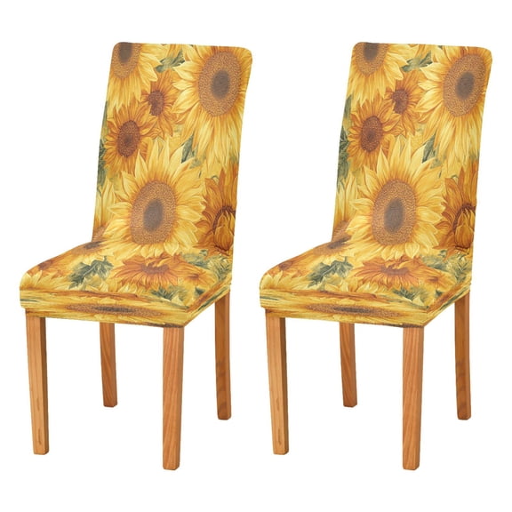 BZSMCE Chairs Slipcovers Dining Chair Covers Design Sunflower Painting Creative Pattern