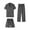 Gray, variant on Men's Sleepwear Set Long Pants Shorts and Short Sleeve Top 3-Piece Home Comfort Pajamas
