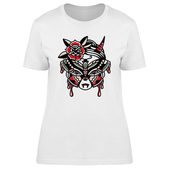 Moth Tattoo Design T-Shirt Women -Image by Shutterstock, Female Large