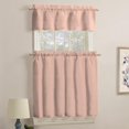 thumbnail image 3 of Mainstays Rod Pocket Tier and Valance Kitchen Curtain Set, 3-Piece, Blush, 56" W x 36" L, 3 of 5
