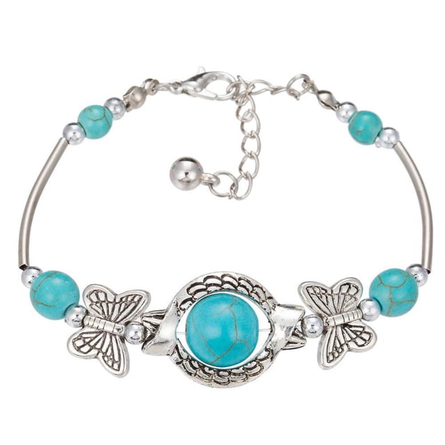 Pulsera De Estilo Étnico Retro Para Mujer, Pulseras De Mariposa Tallada De Aleación, Pulseras De Joyería Bohemia, Regalos Para Amigos De La Familia seitruly AP006887-03