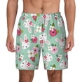 thumbnail image 3 of Uemuo Bunny And Rose Pattern Mens Swim Trunks Quick Dry Board Shorts with Mesh Lining, Stretch Beach Shorts Quick Dry No-Chafing Board Shorts-Small, 3 of 9