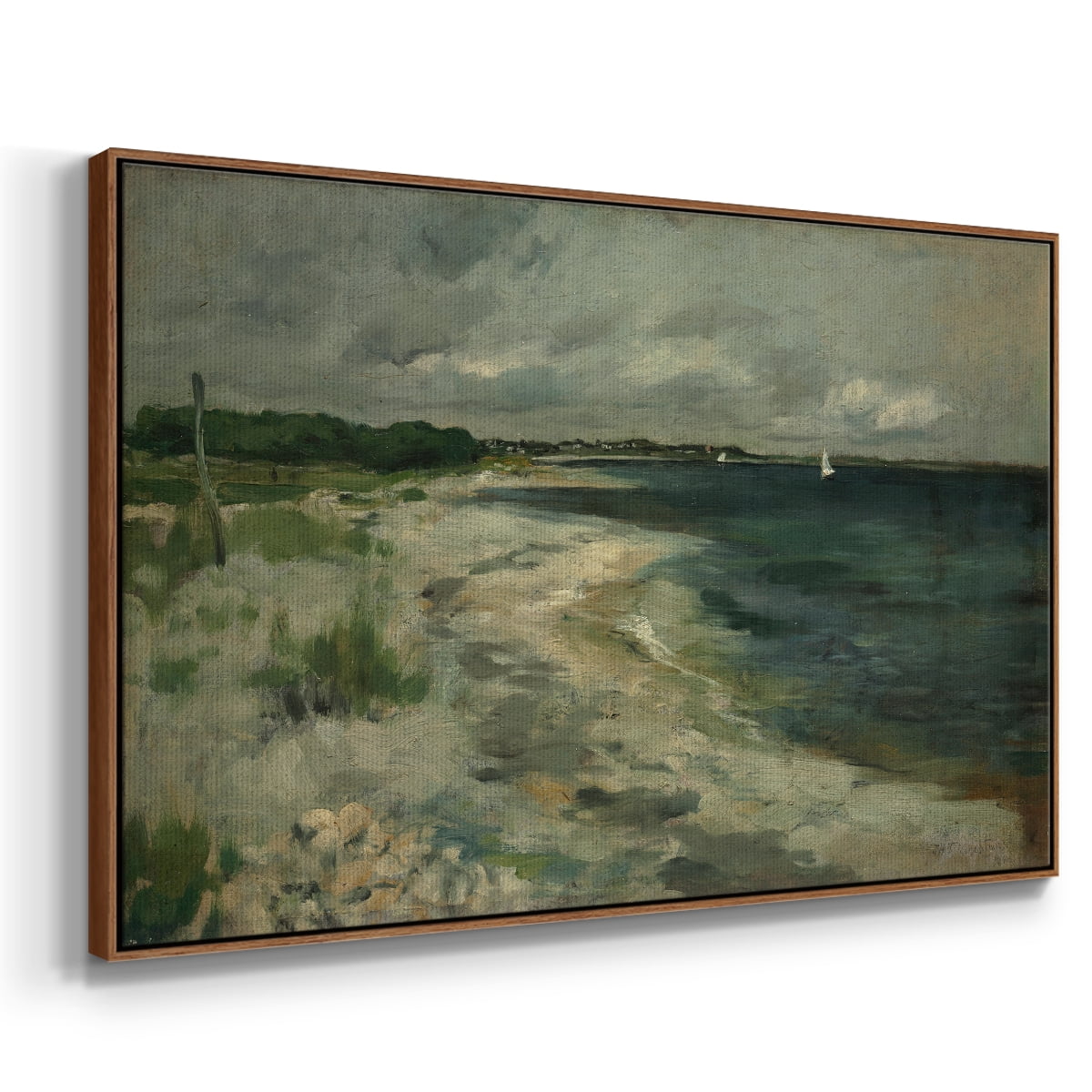 Vintage Landscape-CCCLXXVII By Wexford Home Framed in Walnut Wood Gallery Wrapped Canvas 17 in. x 25 in.