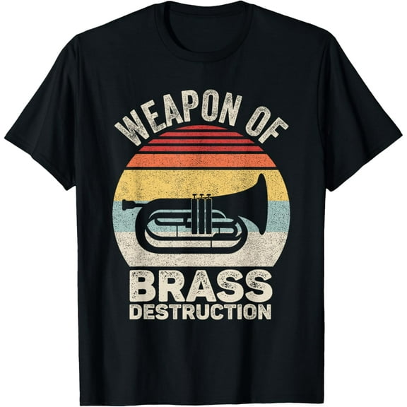 Vintage Weapon of Brass Destruction Funny Marching Baritone T-Shirt