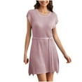 thumbnail image 2 of LOVZFMLL Robe pour Femme Mode Grande Fente Mi-Longue Robe pour Femme Rose G, 2 of 9
