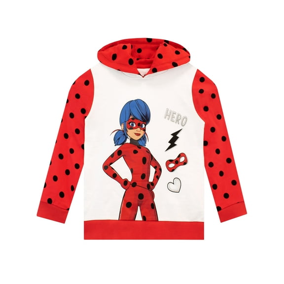 Miraculous Girls Polka Dot Long Sleeve Hoodie Sizes 4-12