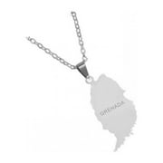 Stainless steel necklace jewelry, Grenada map pendant, fashion accessories for men and women, the best gift for family or friendssteel color