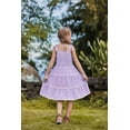 thumbnail image 3 of Arshiner Girls Summer Sleeveless Bow-Tie Straps Sundress Flowy Smocked Backless Tiered Lace Swing Midi Dress with Pockets, 3 of 6