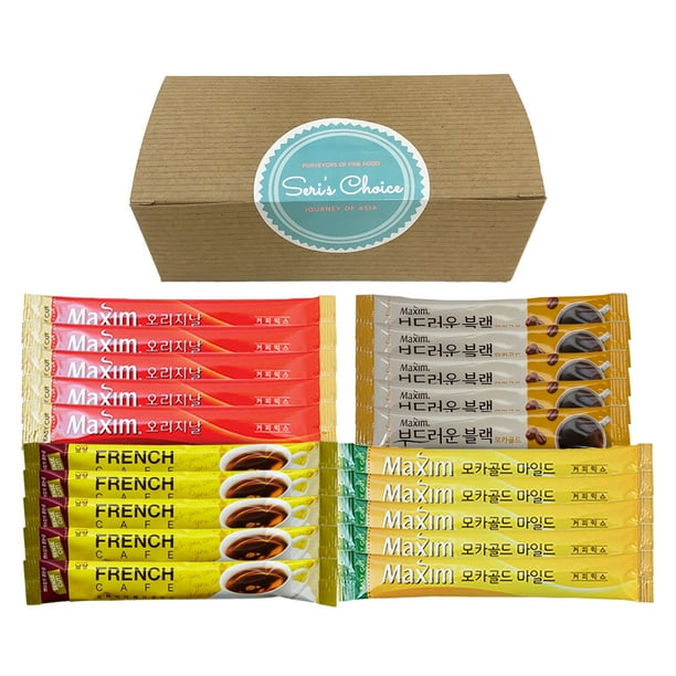 Journey of Asia "Seri's Choice KOREAN Coffee Mix" Variety Packets Sampler, Instant Coffee Mix 20