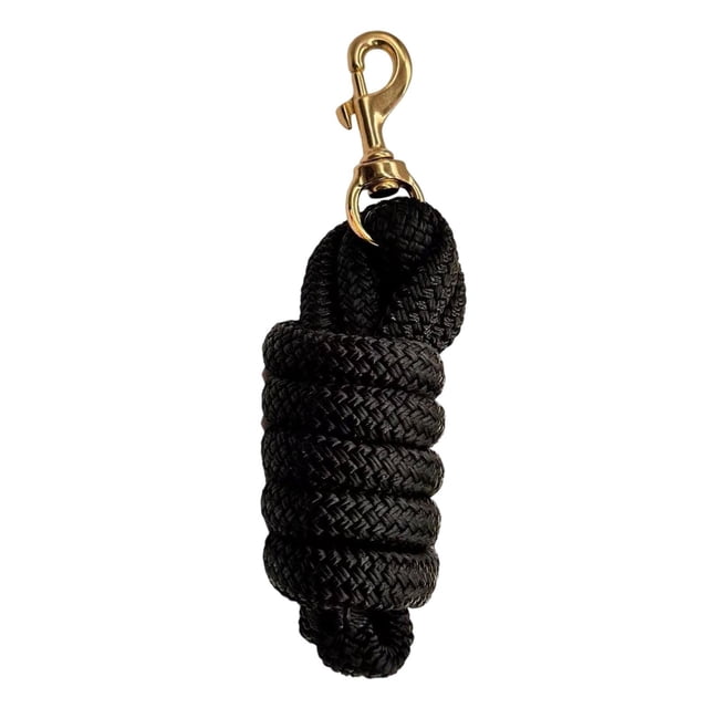 Cuerda de guía para caballos, enganche rápido para cabezada, rienda de entrenamiento, paseo, exhibición, correa resistente negro