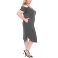 thumbnail image 2 of White Mark Casual Scoop Neck Flutter Sleeve Knee Length Dress, Women's Plus, 1X-3X, 2 of 6