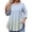 Light BlueA#0128C&14, variant on Garbnen L-5XL Plaid 3/4 Sleeve T Shirts for Women Plus Size Curved Hem Crewneck Tops for Women Color Block Spring Tunic Tops Women
