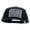 Black Navy, variant on American Grey Flag Patched Big Size Flat Bill Trucker Cap - Black XL-3XL
