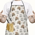 thumbnail image 2 of White Highland Cow Cart Butterfly Pattern Apron-Garden Aprons for Women with Pockets-Cotton Linen Waterproof Kitchen Cooking Gardening Aprons Adjustable for Kitchen,Cooking,BBQ and Salon 33x27 Inch, 2 of 7