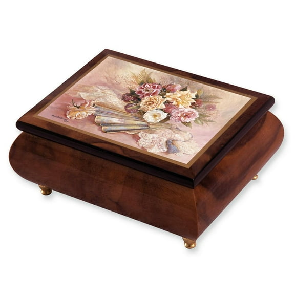 Artist Brenda Burke - Handcrafted High Gloss Finish Nostalgia (Plays Waltz of the Flowers) Wooden Music Box with Velvet Lining GM7541