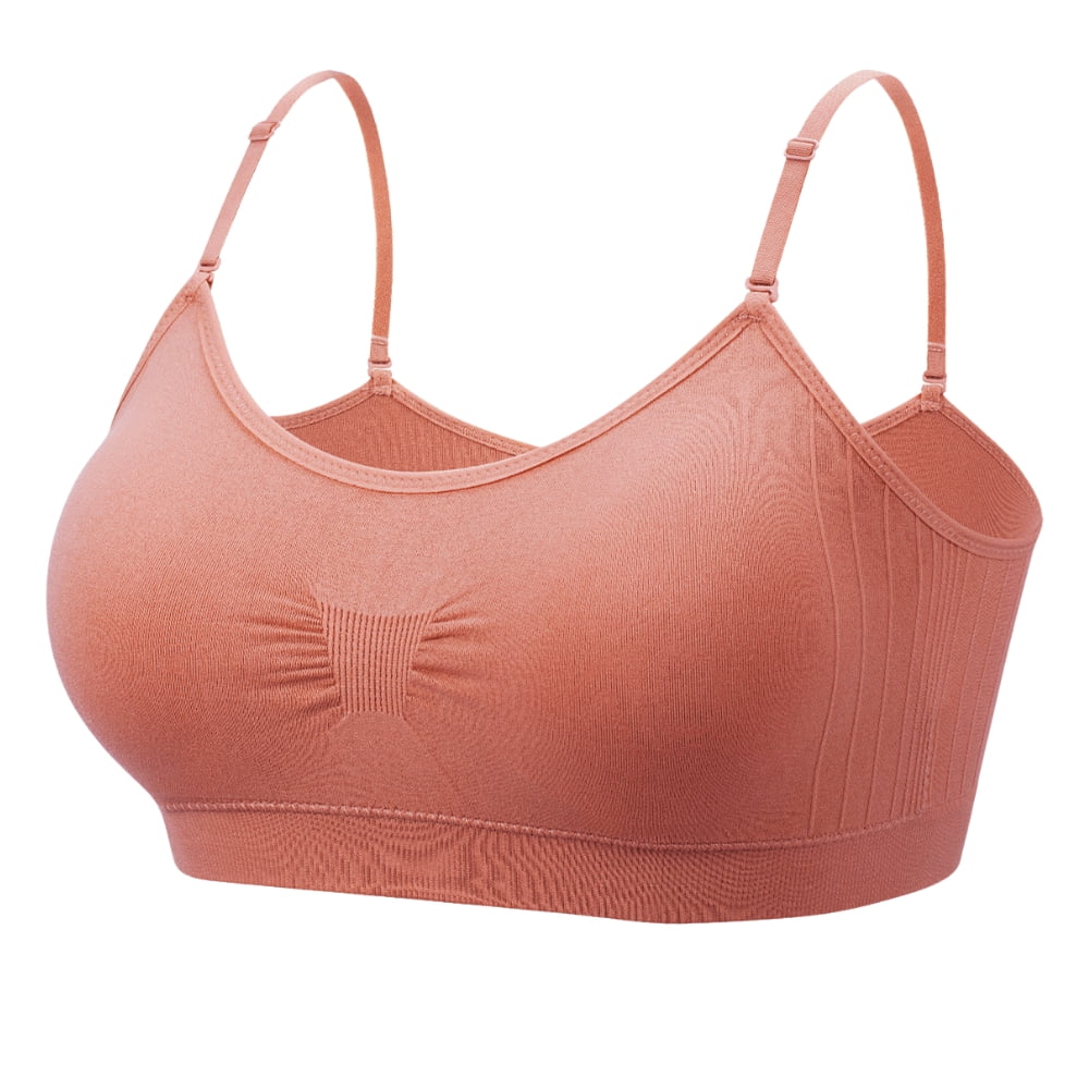 Coobie Seamless Bras for Women No Underwire Scoopneck Cami Bra 9012,Dusty Pink,One Size