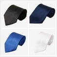 thumbnail image 1 of Corbata de grupo Corbata de satén Corbata de hombre Corbata azul de color liso Corbata de boda Corbata de negocios Corbata negra monocromática para padrinos de boda, 1 of 5