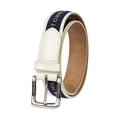 thumbnail image 1 of Cinturón Tommy Hilfiger con incrustaciones de cinta para hombre, color crema y azul marino, 1 of 6