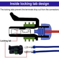 thumbnail image 4 of GHSDFBB 14-12 AWG 2 Pin Connector Weather Pack Connectors Kit 2 Wire Waterproof Automotive Electrical Plug Connectors Quick Connect and Disconnect (4 Set), 4 of 7