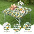 thumbnail image 4 of Yellow Lemon Fruits StripedGreen Pattern Square Fitted Tablecloth with Elastic Edge,Square Table Cover,Washable Elastic Table Cover for Home Kitchen Party Decor 34"x34", 4 of 6