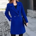 thumbnail image 2 of UFOUND Women's Solid Color Double Long Sleeve Lapel Cardigan Coat For Autumn Winter Soft Overcoat, 2 of 5