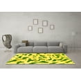 thumbnail image 3 of Ahgly Company Machine Washable Indoor Rectangle Abstract Yellow Modern Area Rugs, 3' x 5', 3 of 4