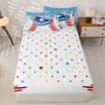thumbnail image 4 of Homewish Cute Baseball Gloves Kid Zipper Full Size Comforter Sets with Fitted Sheet and 2 Pillowcases, Blue Ice Cream Drip Zipper Bedding Set, Polka Dots Reversible, 4pcs, 4 of 6