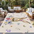 thumbnail image 2 of Bunny Easter Outdoor Rug 6x9 Ft - Reversible Patio Rug Outdoor Camping Rugs, Spring Floral Pastoral Rabbits Rustic Washable Indoor Outdoor Area Rugs, Non-Slip Outdoor Carpet Runner for Deck/Porch, 2 of 8